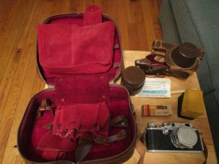 Vintage Canon Camera With Case And Accessories