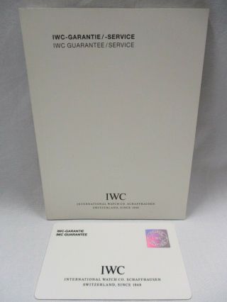 Iwc Watch Guarantee / Service Book,  Retailer Stamped Guarantee Card Light Scuffs