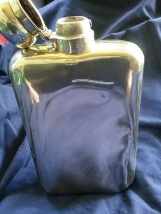 Antique Silver Flask/english Antique Flask
