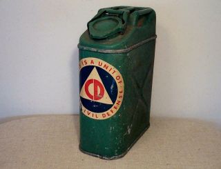 Rare Vintage Cd Civil Defense Metal Jerry Water Can 5 Gallon Military Conco Usmc