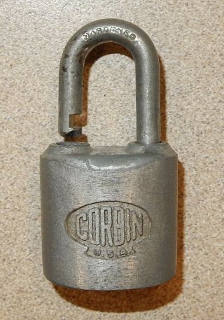 Vintage Antique Corbin Cabinet Lock Co.  Padlock No Key Lock Made In Usa
