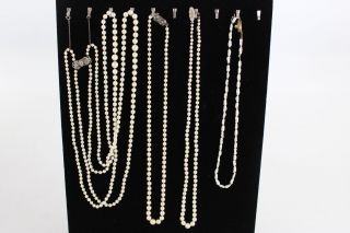 4 X True Vintage.  925 Sterling Silver Real Pearl Necklaces Inc.  Graduated (80g)