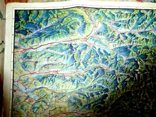 VINTAGE PICTORIAL RELIEF MAP NORTH CENTRAL CASCADES BY MARTIN PARGETER 1964 3