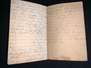 1855 Handwritten Diary Travel To Kansas Virginia Died Cholera Mississippi River