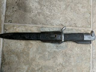 Vintage Wwii German Dress Bayonet With Scabbard Leather Frog