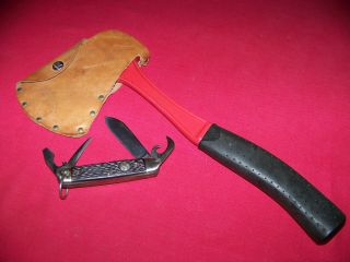 Two Vintage Boy Scout Bridgeport Hatchet & Cutlery Ulster Pocket Knife