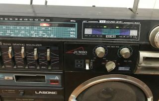 Vintage Lasonic TRC - 931 Radio/Headphone Jack/Dual Cassette Boombox Parts Repair 2