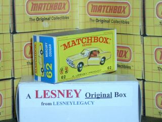 Matchbox Lesney 62c Mercury Cougar Model Type E4 Empty Box Only