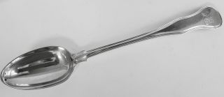 Very Early English Sterling Silver Stuffing Spoon 6.  97 Ozt Pierced Bowl 12 1/4 "