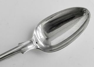 Very Early English Sterling Silver Stuffing Spoon 6.  97 ozt Pierced Bowl 12 1/4 
