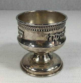 Vintage Zadok Israel Solid Silver Judaica Kiddush Cup/goblet 7cm In Height