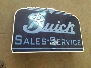 Porcelain Buick Sales - Service Enamel Sign Size 19.  5 " X 30 " Inch 2 Sided