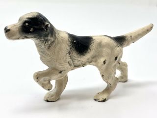 Vtg Hubley Cast Iron Paperweight Dog Figurine Setter Pointer Hunting 3.  25 " X2.  5 "