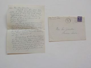 Wwii Letter 1945 Faulty Plane Instruments Ww 2 Missing In Action Panora Iowa Ww2