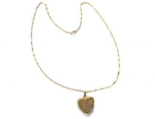 Vintage 9ct Gold Heart Double Photo Locket I LOVE YOU & 16” Twist Chain Necklace 2