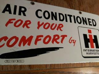 Ih International Air Conditioned Comfort Porcelain Metal Sign Farm Tractor Oil