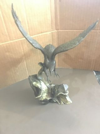 “wing Of Glory” By Ronald Van Ruyckevelt - Solid Bronze Eagle Sculpture 11” Tall