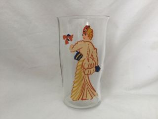 Vintage Naughty Peek A Boo Nude Pin Up Lady Drinking Bar Cocktail Glass