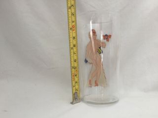 Vintage Naughty PEEK A BOO Nude Pin Up Lady DRINKING Bar COCKTAIL GLASS 3