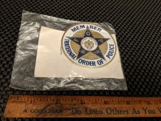 Vintage Metal - Member Fraternal Order Of Police - Emblem 3 ".  Very Rare.  Fop