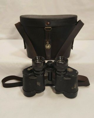 Vintage E.  Leitz Wetzlar 8x30 Binuxit Binoculars Serial 485586 W/leather Case