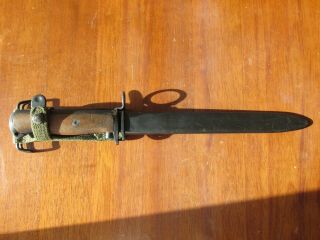 Rare Wwii Norwegian 94/14 Krag Bayonet.  Converted For M - 1 Carbine.  Waa Marked.