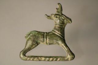 Ancient Roman Bronze Zoomorphic Fibula Brooch Deer 1st - 4th Ad