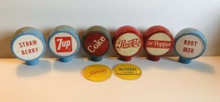 Advertising 1960’s Soda Fountain Handle Taps X 6 And 2 Fronts