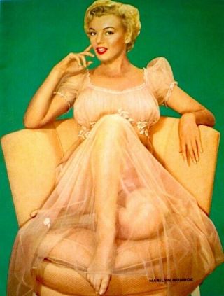 Marilyn Monroe 1952 Vintage Pinup Litho Carlyle Blackwell Photo Publicity