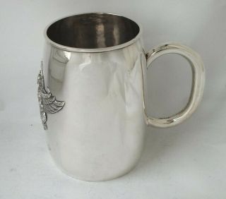 Siamese Solid Sterling Silver Pint Beer Mug/ Tankard c.  1960/ H 12 cm/ 207 g 2