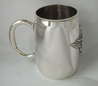 Siamese Solid Sterling Silver Pint Beer Mug/ Tankard c.  1960/ H 12 cm/ 207 g 3