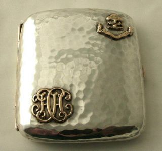 Stunning Antique Solid Silver & Gold Cigarette/card Case 1905 Hamilton Crest