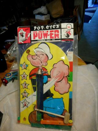 Rare 1940s Popeye The Sailor Popeyes Power Strength Test Toy 18 " Tall Noc