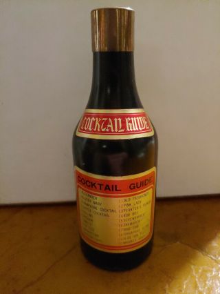 Vintage Bartender Spinning Cocktail Guide Recipes Plastic Liquor Mini Bottle Bar