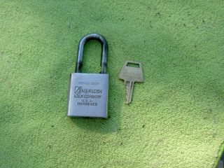 Vintage American Lock Company Padlock With Numbered Brass Key - Series 5200 -