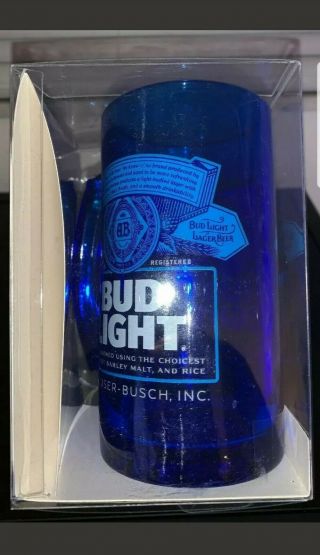 Blue Bud Light Glass Mug Anheuser Busch Beer Budweiser 2018 16oz Beer Stein