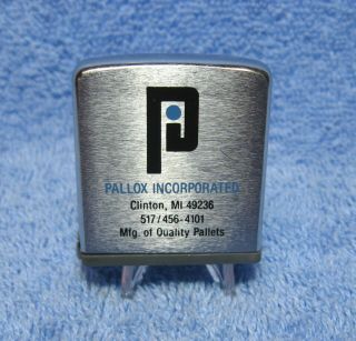 Vintage Zippo Pocket Tape Measure Advertising Pallox Inc Clinton Michigan