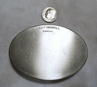 WWII NAMED US NAVY WAVE ' S STERLING MARY DUNHILL MAKEUP COMPACT w/PUFF - MIRROR VGC 2