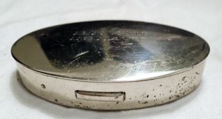 WWII NAMED US NAVY WAVE ' S STERLING MARY DUNHILL MAKEUP COMPACT w/PUFF - MIRROR VGC 3