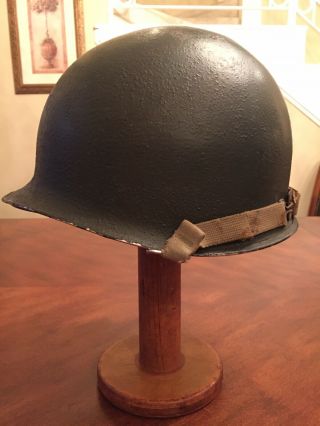 Ww2 U.  S.  M1 Helmet Front Seam Swivel Bale Steel Pot Wwii Us Army