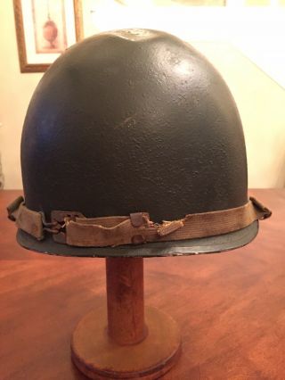WW2 U.  S.  M1 Helmet Front Seam Swivel Bale Steel Pot WWII US Army 3