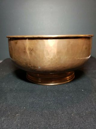 Vintage 10 Inch Hammered Copper Brass Bowl Made In England
