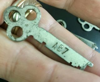 Antique Flat Steel Key Corbin Cabinet Lock Co Ab 7