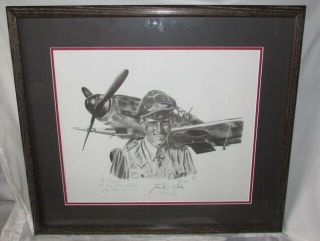Limited Edition Framed Print Of Wwii Luftwaffe Ace Gunther Rall Signed By Pilot