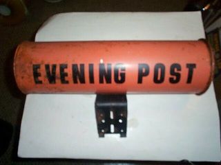 Vintage Evening Post Vicksburg Mississippi News Paper Metal Delivery Box / Tube