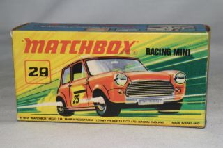 MATCHBOX SUPERFAST 29 RACING MINI COOPER BOX, 2