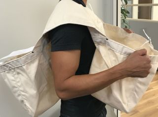 Double Canvas Newspaper Carrier Bag - Natural Cotton