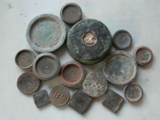 Metal Detecting Finds – Group Of Coin Weights & Trade Weights