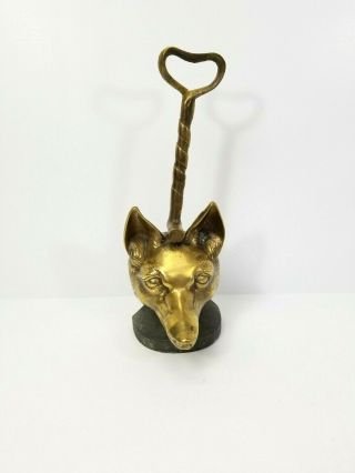 Vintage Cast Iron & Brass Fox Head Door Stop