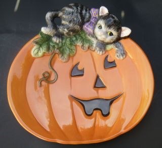 Fitz And Floyd Halloween Cat Plate